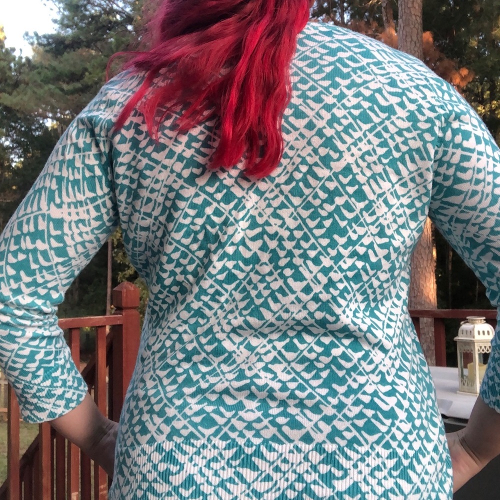 Light Blue Patterned Cardigan - image 4